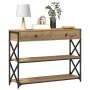 Mesa Consola de Roble Artesanal 100x28x75 cm Madera Ingenierizada y Acero von , Seitentische - Ref: Foro24-863528, Preis: 94,...