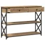 Mesa Consola de Roble Artesanal 100x28x75 cm Madera Ingenierizada y Acero von , Seitentische - Ref: Foro24-863528, Preis: 94,...
