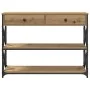 Mesa Consola de Roble Artesanal 100x28x75 cm Madera Ingenierizada y Acero von , Seitentische - Ref: Foro24-863528, Preis: 94,...