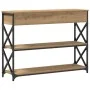 Mesa Consola de Roble Artesanal 100x28x75 cm Madera Ingenierizada y Acero von , Seitentische - Ref: Foro24-863528, Preis: 94,...