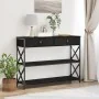 Mesa Consola Negro Roble 100x28x75 cm Madera Elaborada y Acero by , Side tables - Ref: Foro24-863529, Price: 100,77 €, Discou...