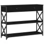 Mesa Consola Negro Roble 100x28x75 cm Madera Elaborada y Acero by , Side tables - Ref: Foro24-863529, Price: 100,77 €, Discou...