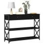 Mesa Consola Negro Roble 100x28x75 cm Madera Elaborada y Acero by , Side tables - Ref: Foro24-863529, Price: 100,77 €, Discou...