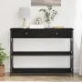 Mesa Consola Negro Roble 100x28x75 cm Madera Elaborada y Acero by , Side tables - Ref: Foro24-863529, Price: 100,77 €, Discou...