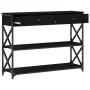 Mesa Consola Negro Roble 100x28x75 cm Madera Elaborada y Acero by , Side tables - Ref: Foro24-863529, Price: 100,77 €, Discou...
