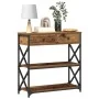 mesa consola de madera vieja 75x28x75 cm madera de ingeniería y acero by , Side tables - Ref: Foro24-863535, Price: 86,47 €, ...