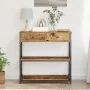mesa consola de madera vieja 75x28x75 cm madera de ingeniería y acero by , Side tables - Ref: Foro24-863535, Price: 86,47 €, ...