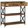mesa consola de madera vieja 75x28x75 cm madera de ingeniería y acero by , Side tables - Ref: Foro24-863535, Price: 86,47 €, ...