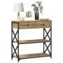 Mesa Consola de Roble Artesanal 75x28x75 cm Madera Ingenierizada y Acero by , Side tables - Ref: Foro24-863536, Price: 86,47 ...