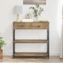 Mesa Consola de Roble Artesanal 75x28x75 cm Madera Ingenierizada y Acero by , Side tables - Ref: Foro24-863536, Price: 86,47 ...