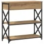 Mesa Consola de Roble Artesanal 75x28x75 cm Madera Ingenierizada y Acero by , Side tables - Ref: Foro24-863536, Price: 86,47 ...