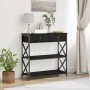 mesa de consola negro roble 75x28x75 cm madera engineered y acero | Foro24.es | Tu tienda online para hogar, jardín y más Foro24.es