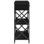 mesa de consola negro roble 75x28x75 cm madera engineered y acero | Foro24.es | Tu tienda online para hogar, jardín y más Foro24.es