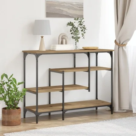 Mesa de Consola Roble Artesanal 100x35x75 cm Madera Elaborada y Acero | Foro24.es | Tu tienda online para hogar, jardín y más Foro24.es