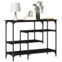 Mesa Consola Negra de Roble 100x35x75 cm de Madera Engineered y Acero | Foro24.es | Tu tienda online para hogar, jardín y más Foro24.es