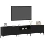 mueble de TV con cajón negro de roble 200x25x44 cm de madera elaborada von , TV-Möbel - Ref: Foro24-863677, Preis: 136,39 €, ...