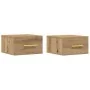Mesas de Noche 2 pcs Montadas en la Pared de Roble Artesanal 35x35x20 cm von , Schließfächer und Lagerschränke - Ref: Foro24-...