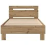 Estructura de Cama con Luces LED Roble Artisan 90x200 cm Madera Ingenierizada de , Camas y somieres - Ref: Foro24-863796, Pre...