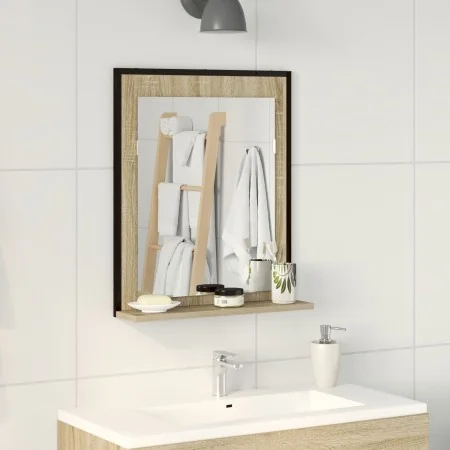 Espejo de baño con estante de roble sonoma 50x12x60 cm de madera elaborada by , bathroom vanities - Ref: Foro24-864339, Price...