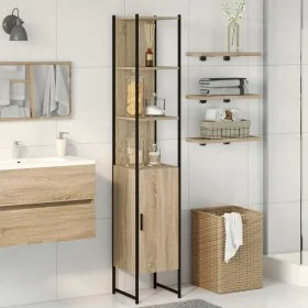Armario de baño Roble Sonoma 33x33x185,5 cm