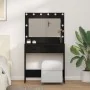Mesa de tocador con luces LED en Roble Negro 78,5x41x135 cm von , Schlafzimmerkommoden - Ref: Foro24-865029, Preis: 122,54 €,...