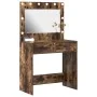 Tocador con Luces LED Roble Ahumado 78.5x41x135 cm by , Bedroom Dressers - Ref: Foro24-865032, Price: 115,28 €, Discount: -5%%