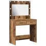 Mesa de Maquillaje con Luces LED Madera Vieja 78,5x41x135 cm de , Tocadores para dormitorios - Ref: Foro24-865035, Precio: 11...