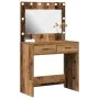 Mesa de Maquillaje con Luces LED Madera Vieja 78,5x41x135 cm de , Tocadores para dormitorios - Ref: Foro24-865035, Precio: 11...
