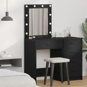 Mesa de Tocador con Luces LED Roble Negro 50x41x135 cm by , Bedroom Dressers - Ref: Foro24-865038, Price: 96,26 €, Discount: ...