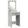 Mesa de maquillaje con luces LED en gris concreto, 50x41x135 cm de , Tocadores para dormitorios - Ref: Foro24-865040, Precio:...