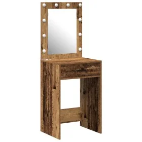 Mesa de tocador con luces LED Madera antigua 50x41x135 cm de , Tocadores para dormitorios - Ref: Foro24-865044, Precio: 90,67...