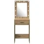 Mesa de tocador con luces LED de roble artesano 50x41x135 cm de , Tocadores para dormitorios - Ref: Foro24-865045, Precio: 90...
