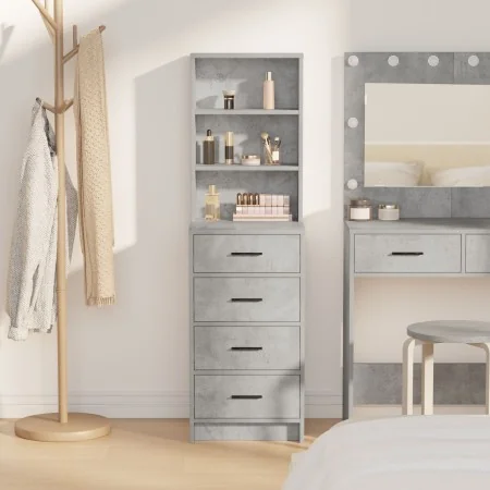 Alacena Gris Concreto 40x41x135 cm Madera Ingenierizada de , Aparadores - Ref: Foro24-865049, Precio: 91,50 €, Descuento: -5%%