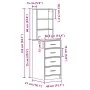 Highboard Roble Artesanal 40x41x135 cm Madera Elaborada by , Sideboards - Ref: Foro24-865054, Price: 90,52 €, Discount: -5%%