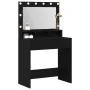 Mesa de tocador con luces LED negra en roble, 79x41x135 cm de , Tocadores para dormitorios - Ref: Foro24-865083, Precio: 130,...
