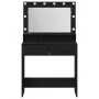 Mesa de tocador con luces LED negra en roble, 79x41x135 cm de , Tocadores para dormitorios - Ref: Foro24-865083, Precio: 130,...