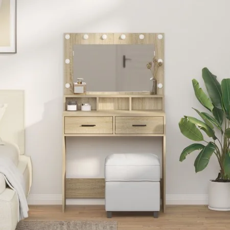 Mesa de Tocador con Luces LED Roble Sonoma 79x41x135 cm | Foro24.es | Tu tienda online para hogar, jardín y más Foro24.es