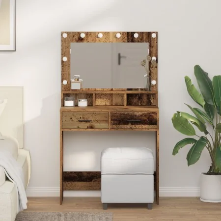 Mesita de Tocador con Luces LED de Madera Vieja 79x41x135 cm | Foro24.es | Tu tienda online para hogar, jardín y más Foro24.es