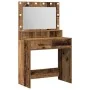 Mesita de Tocador con Luces LED de Madera Vieja 79x41x135 cm | Foro24.es | Tu tienda online para hogar, jardín y más Foro24.es