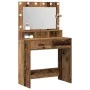 Mesita de Tocador con Luces LED de Madera Vieja 79x41x135 cm | Foro24.es | Tu tienda online para hogar, jardín y más Foro24.es
