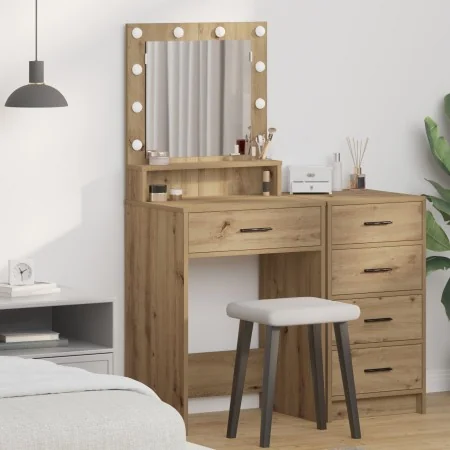 Mesa de Tocador con Luces LED de Roble Artesanal 79x41x135 cm | Foro24.es | Tu tienda online para hogar, jardín y más Foro24.es