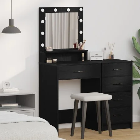 Mesa de tocador con luces LED en color roble negro 50x41x135 cm | Foro24.es | Tu tienda online para hogar, jardín y más Foro24.es