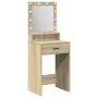 Mesa de tocador con luces LED, color Roble Sonoma, 50x41x135 cm de , Tocadores para dormitorios - Ref: Foro24-865093, Precio:...