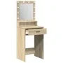 Mesa de tocador con luces LED, color Roble Sonoma, 50x41x135 cm de , Tocadores para dormitorios - Ref: Foro24-865093, Precio:...