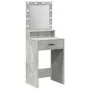 Mesa de tocador con luces LED en gris concreto de 50x41x135 cm | Foro24.es | Tu tienda online para hogar, jardín y más Foro24.es