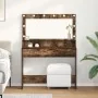 Mesa de Maquillaje con Luces LED en Roble Ahumado 100x41x135 cm | Foro24.es | Tu tienda online para hogar, jardín y más Foro24.es