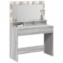 Mesa de tocador con luces LED en gris Sonoma 100x41x135 cm | Foro24.es | Tu tienda online para hogar, jardín y más Foro24.es