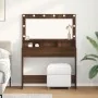Mesa de tocador con luces LED en color Roble Marrón, 100x41x135 cm | Foro24.es | Tu tienda online para hogar, jardín y más Foro24.es