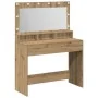 Mesa de maquillaje con luces LED en roble artesanal, 100x41x135 cm | Foro24.es | Tu tienda online para hogar, jardín y más Foro24.es
