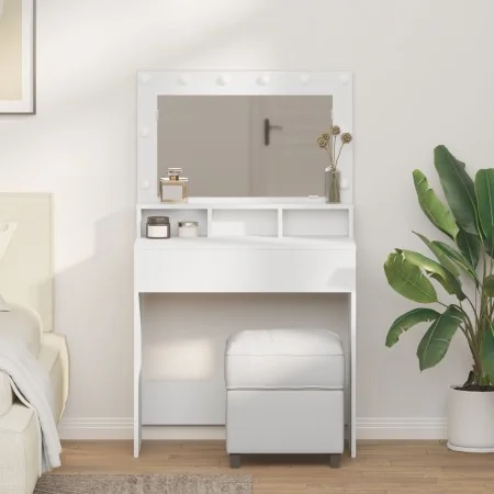Mesa de tocador con luces LED blancas 79x41x135 cm by , Bedroom Dressers - Ref: Foro24-865109, Price: 115,34 €, Discount: -5%%